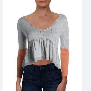 We The Free Heart Of Mine Cotton Peplum Pullover Top